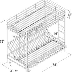 Twin bed with full futon couch/bed on the bottom