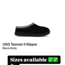 Ugg Tasman Slipper Black Kids Sizes 5y 