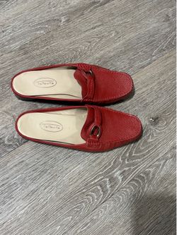 Talbots red leather