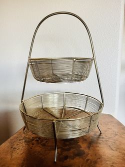 Two Tiered Metal Fruit Basket Great Quality