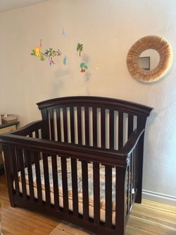 Cherrywood crib and mattress