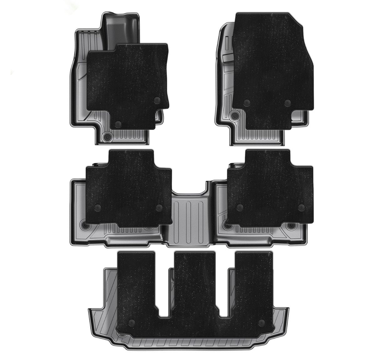 IKABEVEM Luxury Floor Mats Toyota Highlander 7-Seater 2020-2025