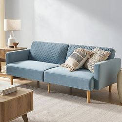 mopio 76.8" Futon Sofa Bed, Small Couch, Sleeper, Loveseat, Mid Century Modern Futon Couch, Sofa Ca