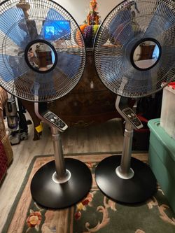 Two rowenta standing fans