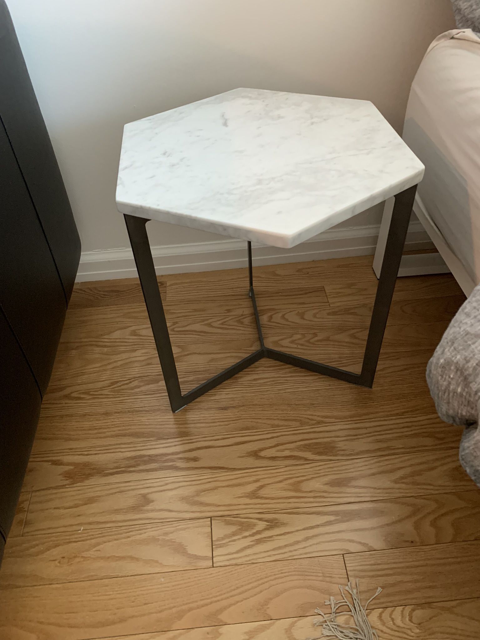 West Elm hexagon marble side table