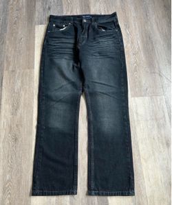 Mens Y2K dark wash jeans blue