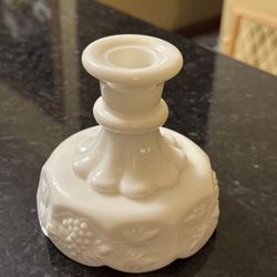 Vintage West Moreland, Paneled, Grape Milk Glass Candle Holder