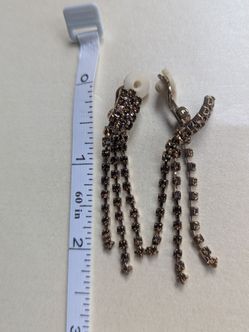 Rhinestone vintage Drop Clip-On Earrings