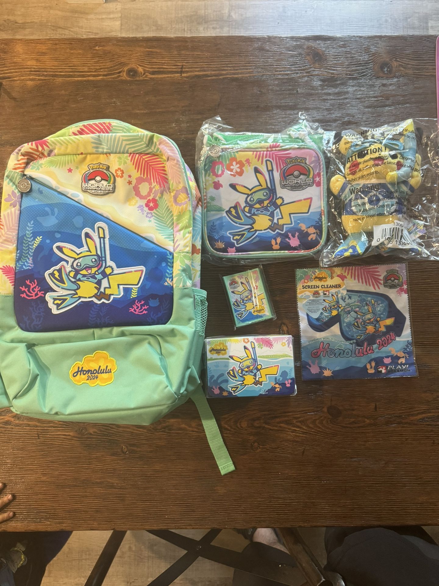 Pokemon World Championship 2024 Honolulu compeditor backpack and competitor swag. 