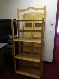 2 Foldable Wooden Shelves/ Stands Very Sturdy Like New