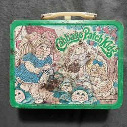 Vintage Cabbage Patch Kids 1983 Metal Lunch Box With Thermos