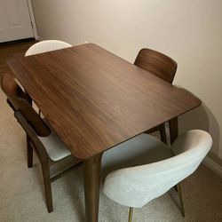 Dining room table and four chairs