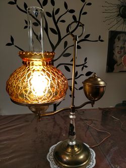 Vintage Brass Library Lamp
