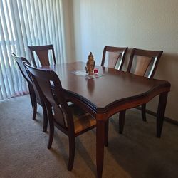 Solid Wood Dining Room Table With Extra Leaf