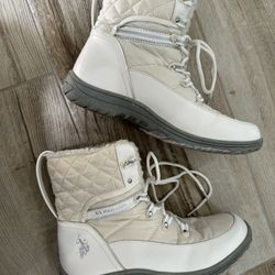 US Polo Assn Snow White Boots 8.5 Women