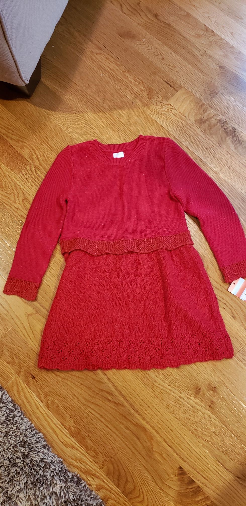 3t new cat&jack christmas sweater dress