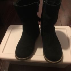 Cat & Jack Black Suede Boots Toddler Size 11