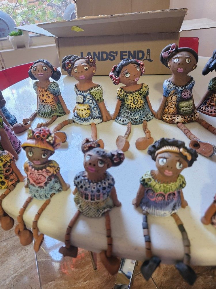 Folk Art Cuban Terracota Doll Collection