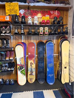 Preowned snowboards boots and bindings warranty included trade ins ok