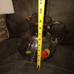 Vintage Rare Romanian Hand-painted Crystal Piccher