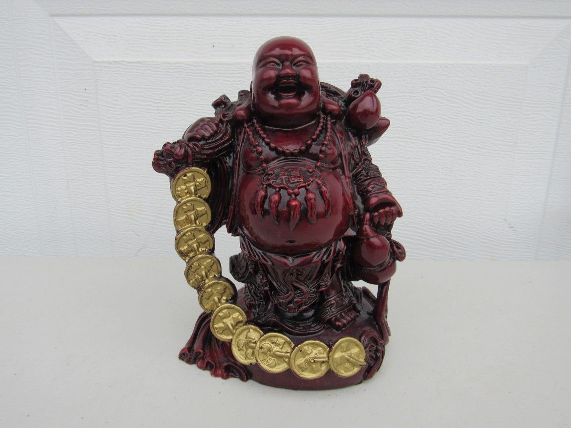 Chinese Feng Shui Wealth & Prosperity Lucky Buddha Epoxy Statue