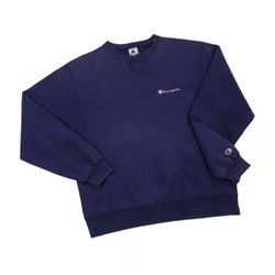VINTAGE CHAMPION REVERSE WEAVE SWEATSHIRT LARGE L BLUE CREWNECK PULLOVER USA 90s