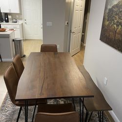 60" Dining table with Bench