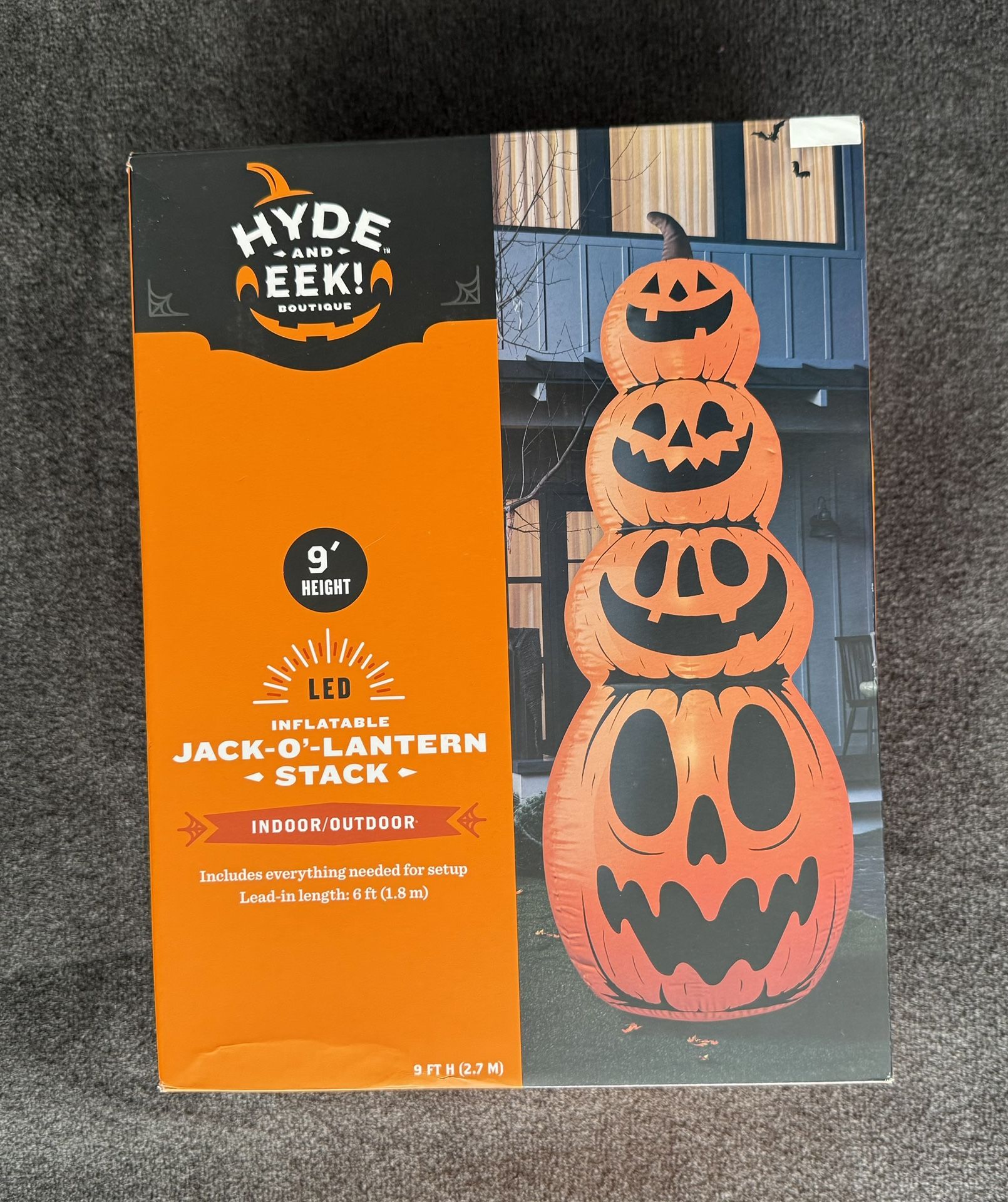 9' Tall Jack Stacked Pumpkins Inflatable Halloween Decoration Orange - Hyde and EEK! Boutique™
