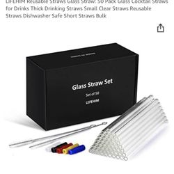 Glass Straws, 4 Pack - Closeout