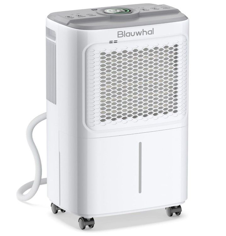 Blauwhal 31-Pint Dehumidifier – Covers up to 2500 Sq Ft w/ Drain Hose, Timer, & Auto Defrost