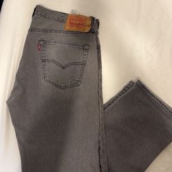 New Grey Levi Denim Wash Jeans 36x30 