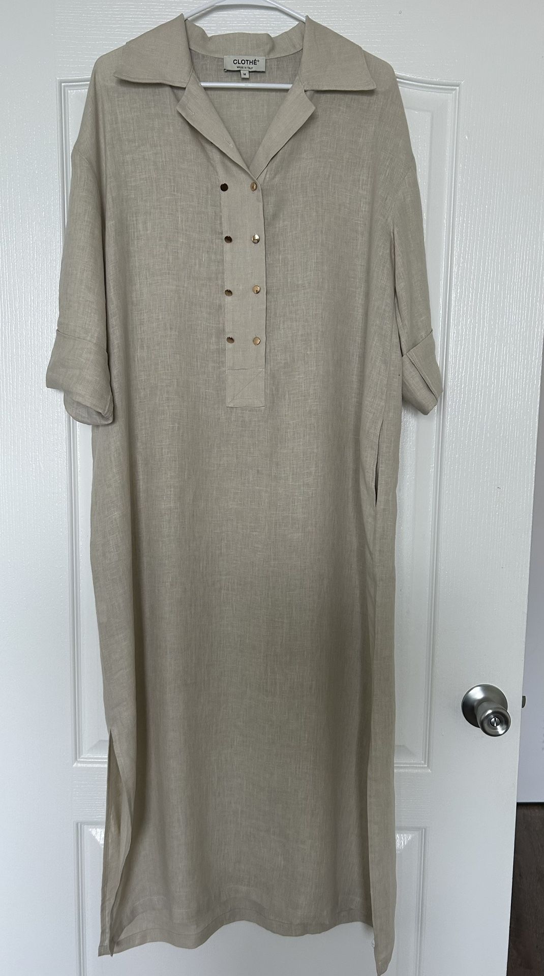 Italian Linen Shirt Dress  New