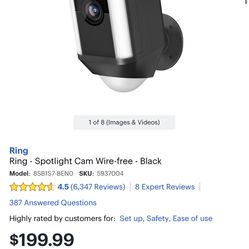 New, Ring - Spotlight Cam Wire-free - Black