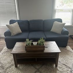 Navy Blue Couch and Loveseat Set