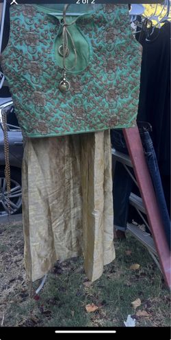Embroidered Lehenga Choli Set with Dupatta – Teal & Gold – Traditional Indian Outfit
