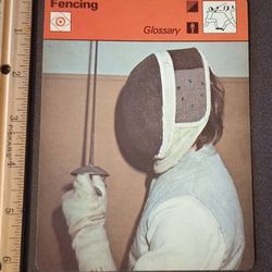 1979 Sportscaster Fencing Glossary From A To T Large Over-Sized Card Vintage Collectible Italy