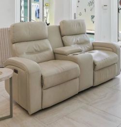 Beige Reclining Sofa