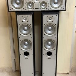 Infinity Floor Standing Speakers And Center Channel