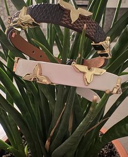 Leather gold plated bracelet