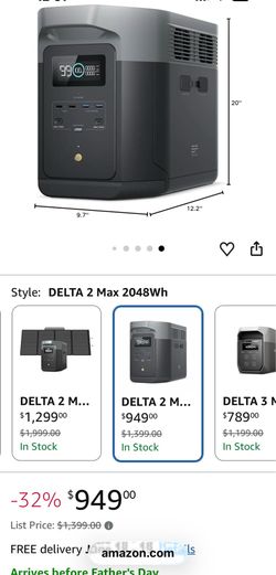 NEW 4800 Ecoflow Ecoflow Delta 2 Max Portable Power Station