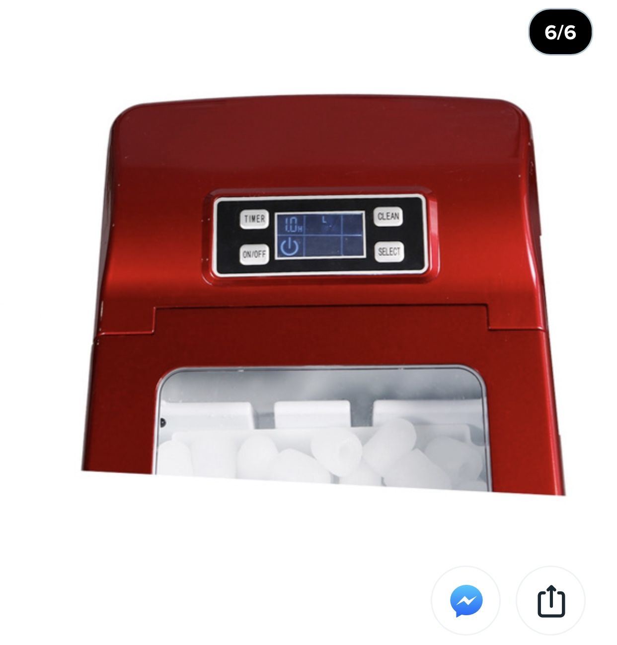 Northair HZB-12B Portable Compact Electric Ice Maker Machine Counter Top with LCD Display (Red)