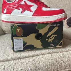 Red Bapesta Shoes 