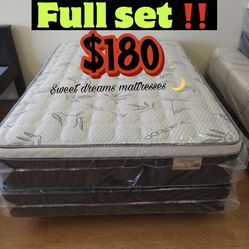 Full Size Euro Pillow Top Mattress Set ‼️‼️