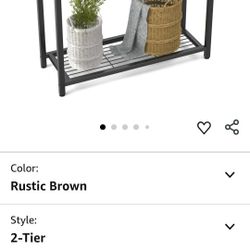 Ecoprsio Small Console Table Sofa Table with Mesh Shelves, 2 Tier Entryway Table Foyer Table for Entryway