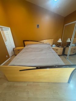 Italian Cal King Bed, Vanity, Mirror and Mattress