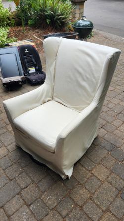 RH slipcover gliding chair