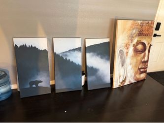 Tower fan and wall art