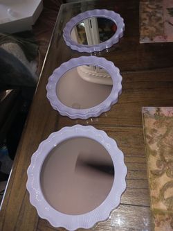 NEW!! Kids room decor 3 mirrors (purple) 10in×10in