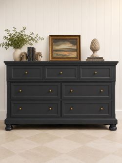 Charcoal timeless 8 drawers dresser / changing table / nursery / TV stand