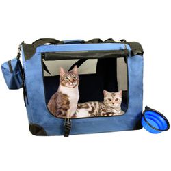 ** CARRIER ONLY* Prutapet Large Cat Carrier 24"X16.5"X16.5" Soft-Sided Portable Pet Crate For Car Traveling With Collapsible Litter Box 